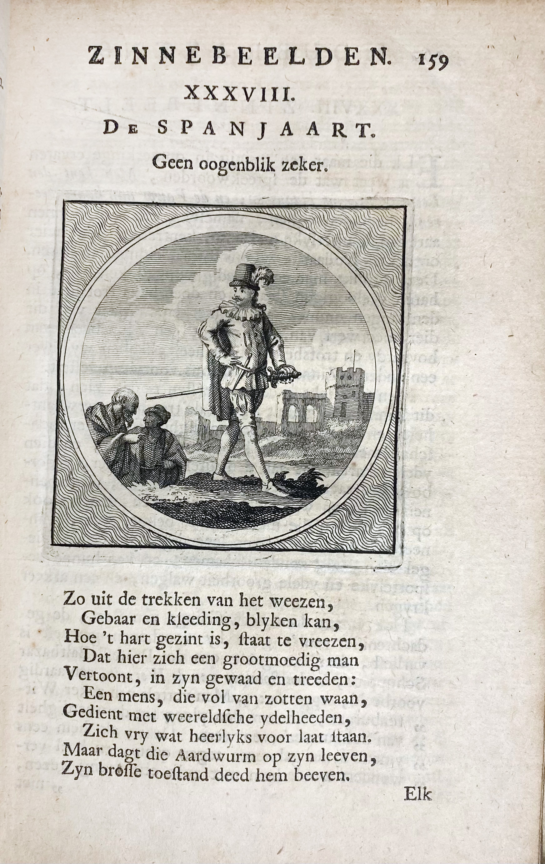 EMBLEM BOOKS -- HOUBRAKEN, A. Stichtelyke zinnebeelden, Gepast op deugden en ondeugden, in - Image 3 of 3