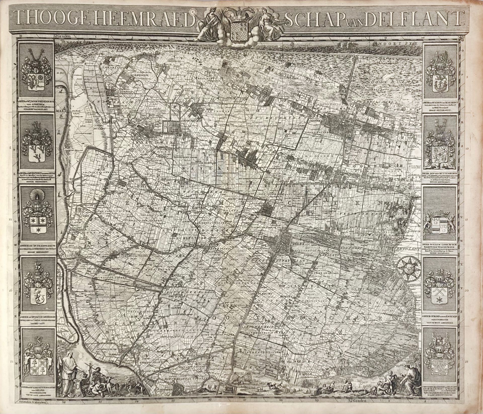 POLDER MAPS -- DELFLAND -- KRUIKIUS, N. & J. 't Hooge Heemraedschap van Delfland met