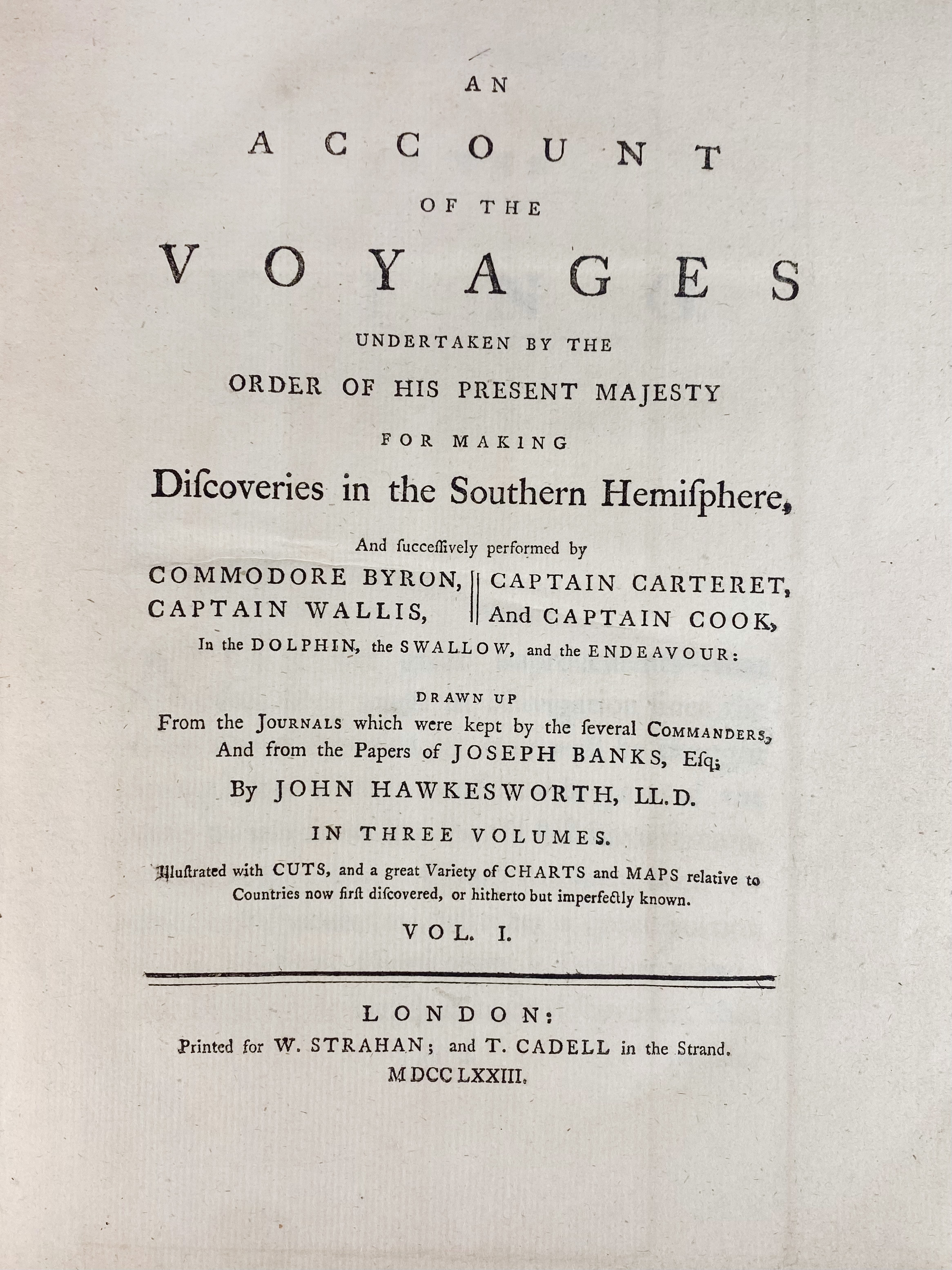 MARITIME HISTORY - TRAVELLING -- COOK, J., J. HAWKESWORTH & J. KING. An Account of - Image 2 of 9