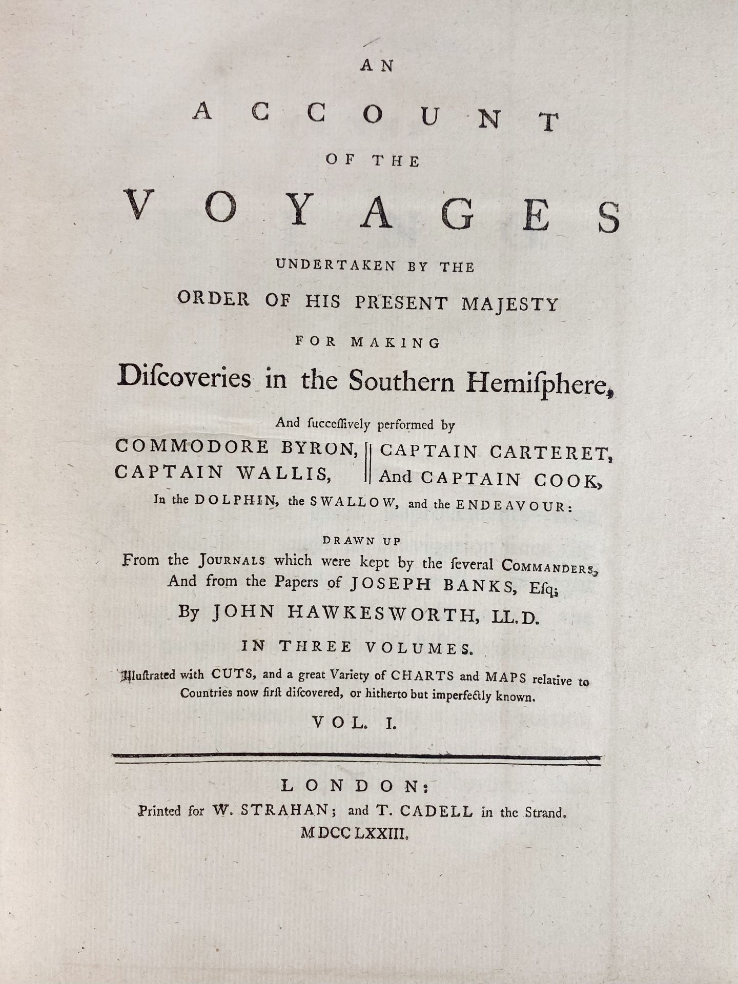 MARITIME HISTORY - TRAVELLING -- COOK, J., J. HAWKESWORTH & J. KING. An Account of - Image 2 of 9