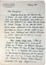 UNZICKER, Wolfgang (1925-2006). Autograph letter to anonymous addressee ('Lieber Schachfreund'). Mün