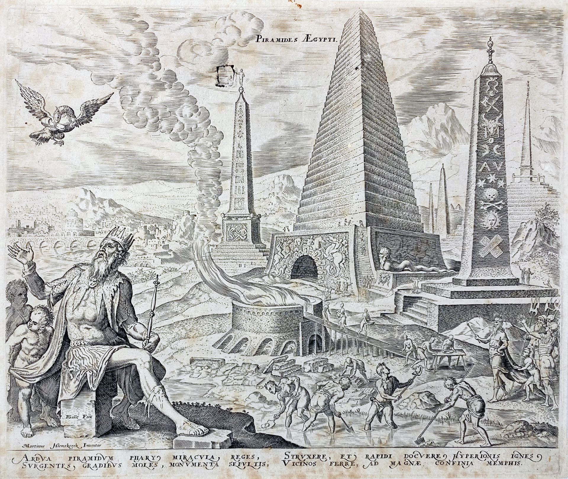 HEEMSKERCK -- GALLE, Philips (1537-1612). (The Eight Wonders of the World). 1572. Complete - Image 7 of 8