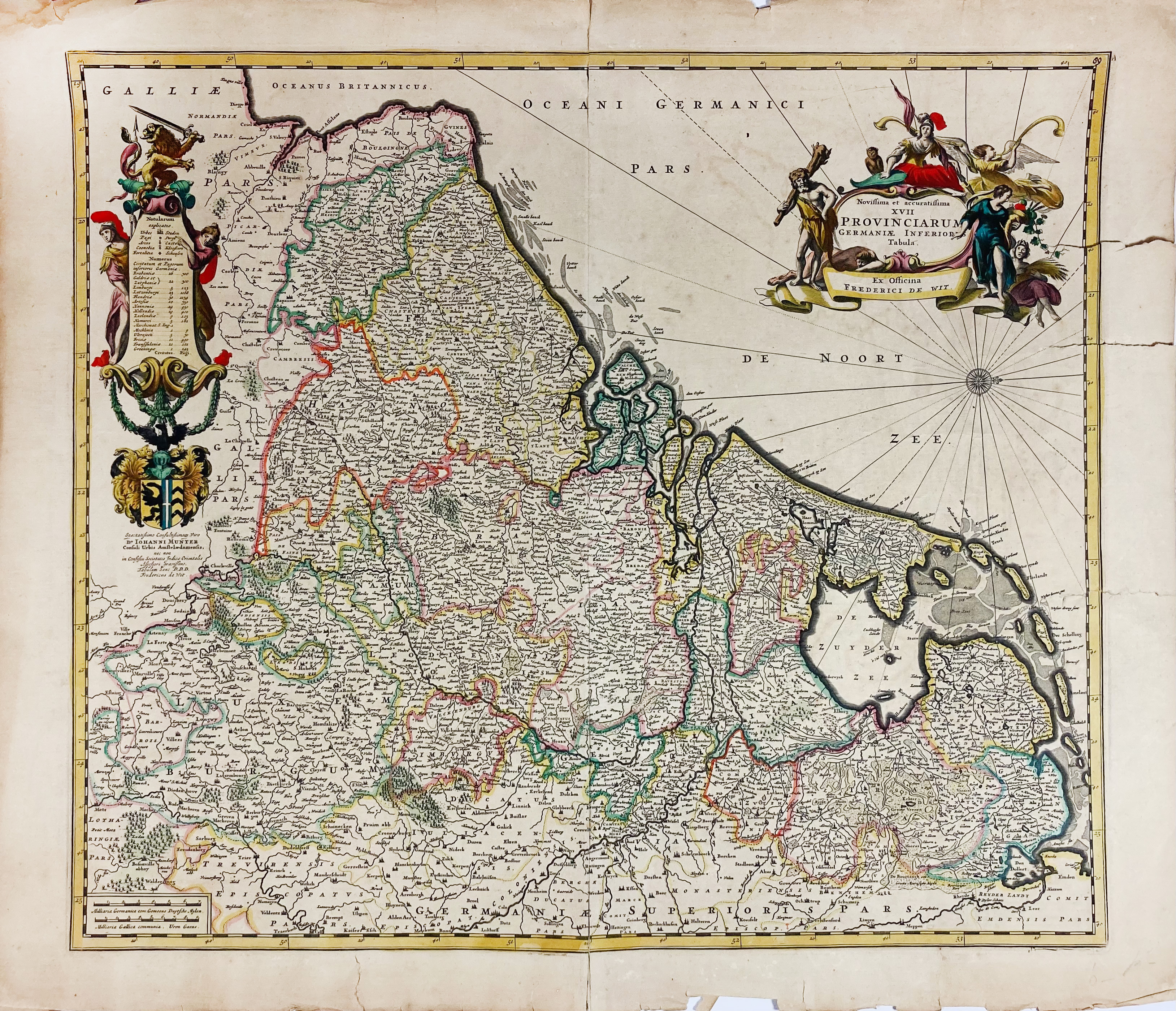 LOW COUNTRIES -- "NOVISSIMA ET ACCURATISSIMA XVII Provinciarum Germaniæ Inferioris Tabula". (Amst.),