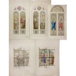STAINED GLASS WINDOWS DESIGNS -- TONNAER, Josephus Hubertus ('Jozef') (1852-1929). Collection of 7