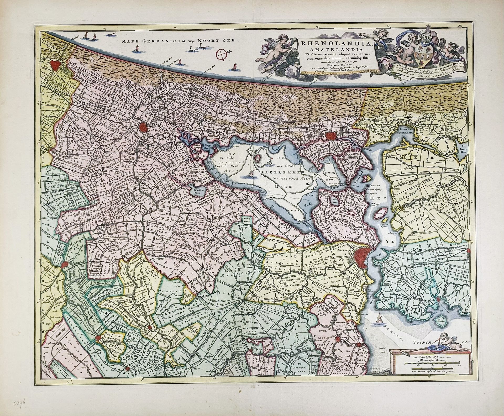 LOW COUNTRIES -- "RHENOLANDIÆ et AMSTELLANDIÆ exactissima Tabula". (Amst.,) G. Blaeu. (c. 1645 - Image 2 of 2