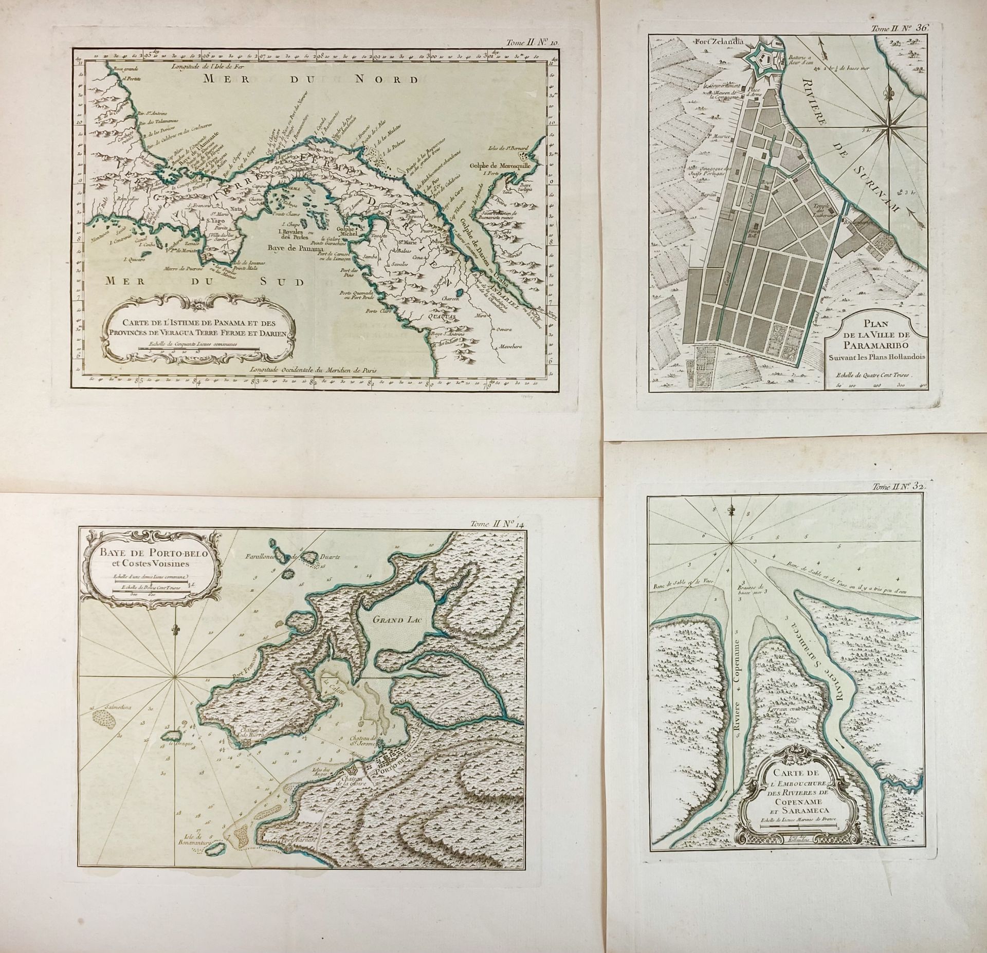 SOUTH AMERICA -- COLLECTION of 20 handcold. maps/plan from "Le Petit Atlas - Bild 3 aus 3