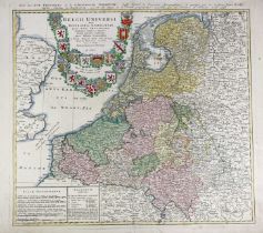 LOW COUNTRIES -- "BELGII UNIVERSI seu Inferioris Germaniae quam XVII Provinciae, Austriaco, Gallico