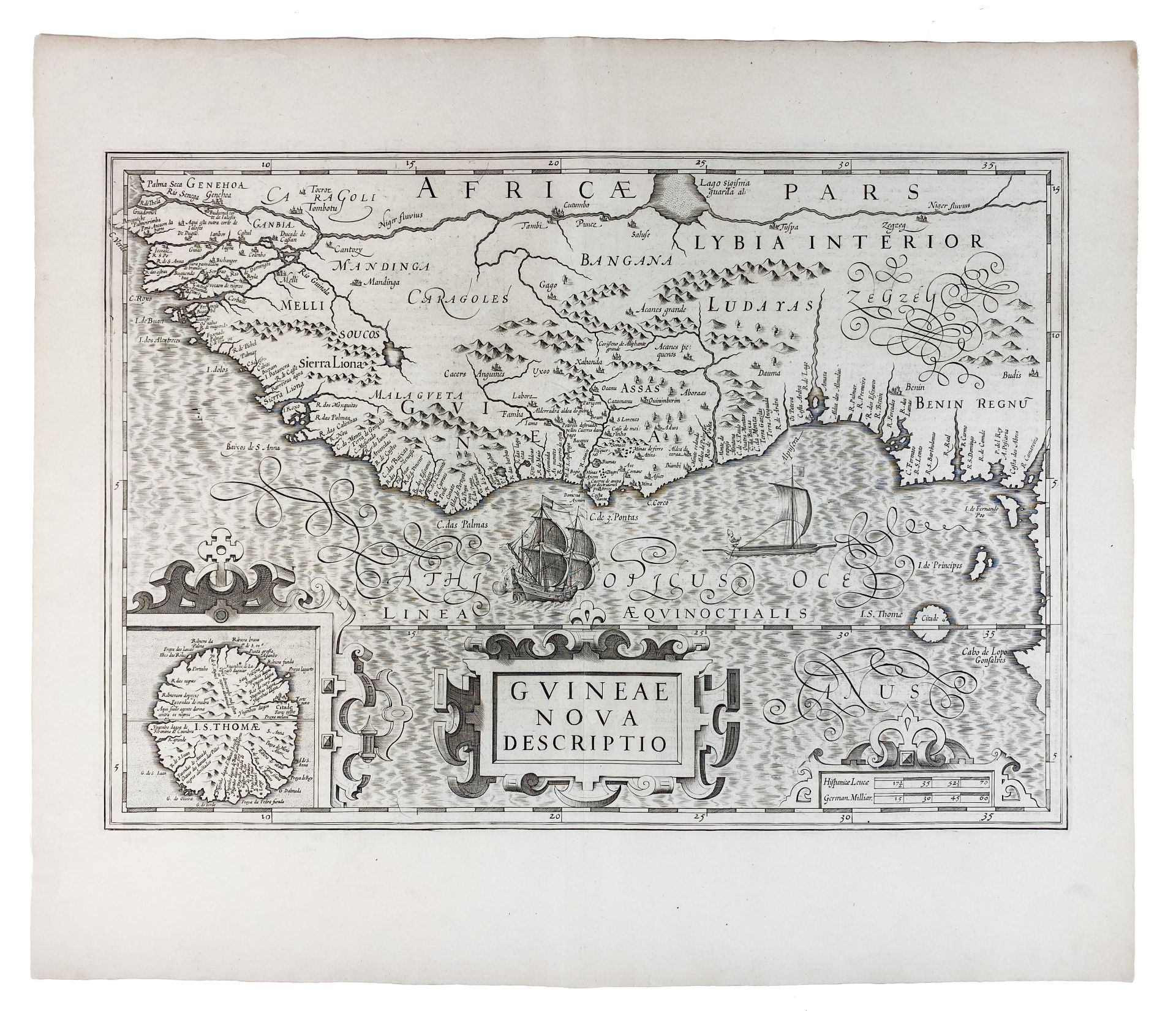 AFRICA -- "GUINEAE NOVA DESCRIPTIO". (Amst., Mercator/Hondius, c. 1638). Plain engr. map