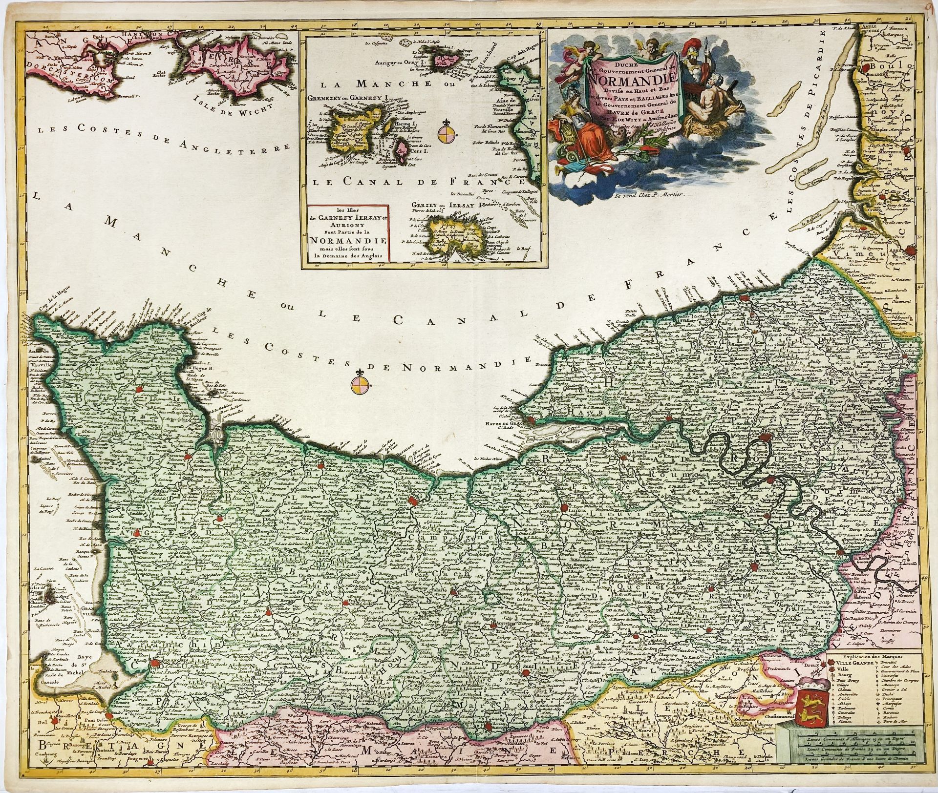 FRANCE -- "LE MAINE". (Amst., H. Hondius, 1633). Handcold. engr. map. 370 x - Image 2 of 3