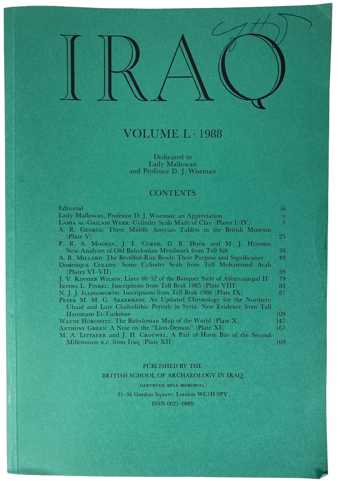 IRAQ -- IRAQ, Published by the British School of Archaeology in Iraq (Gertrude