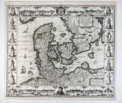 DENMARK -- "DANIAE REGNI TYPUM". (Amst.), J. Janssonius, 1629. Plain engr. map incorporating