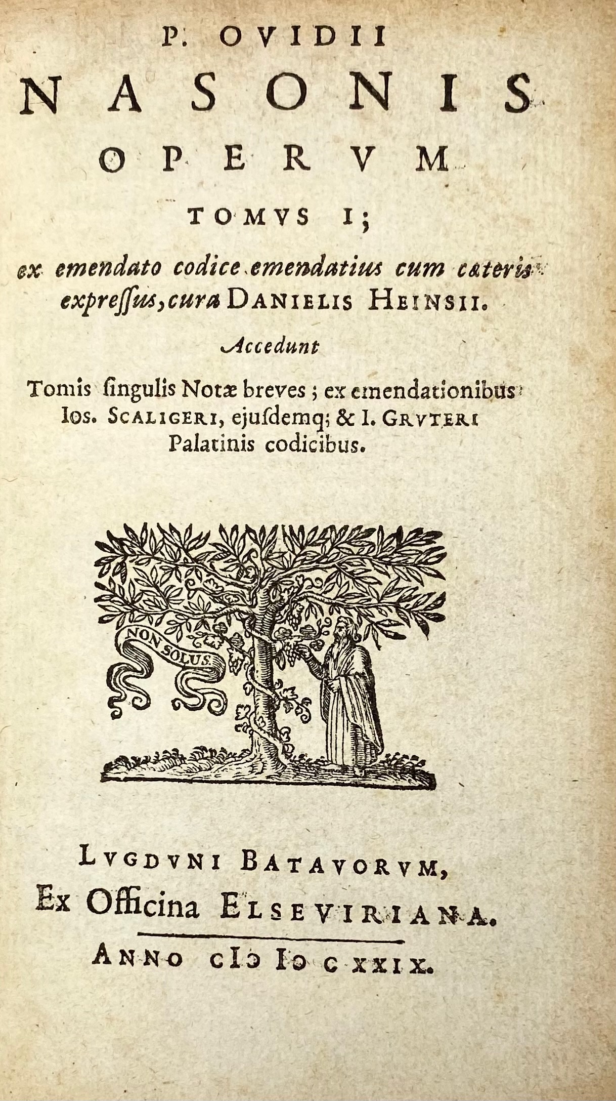 OVIDIUS. Operum. Cur. D. Heinsii. Leyden, Ex Off. Elseviriana, 1629. 3 vols - Image 2 of 2