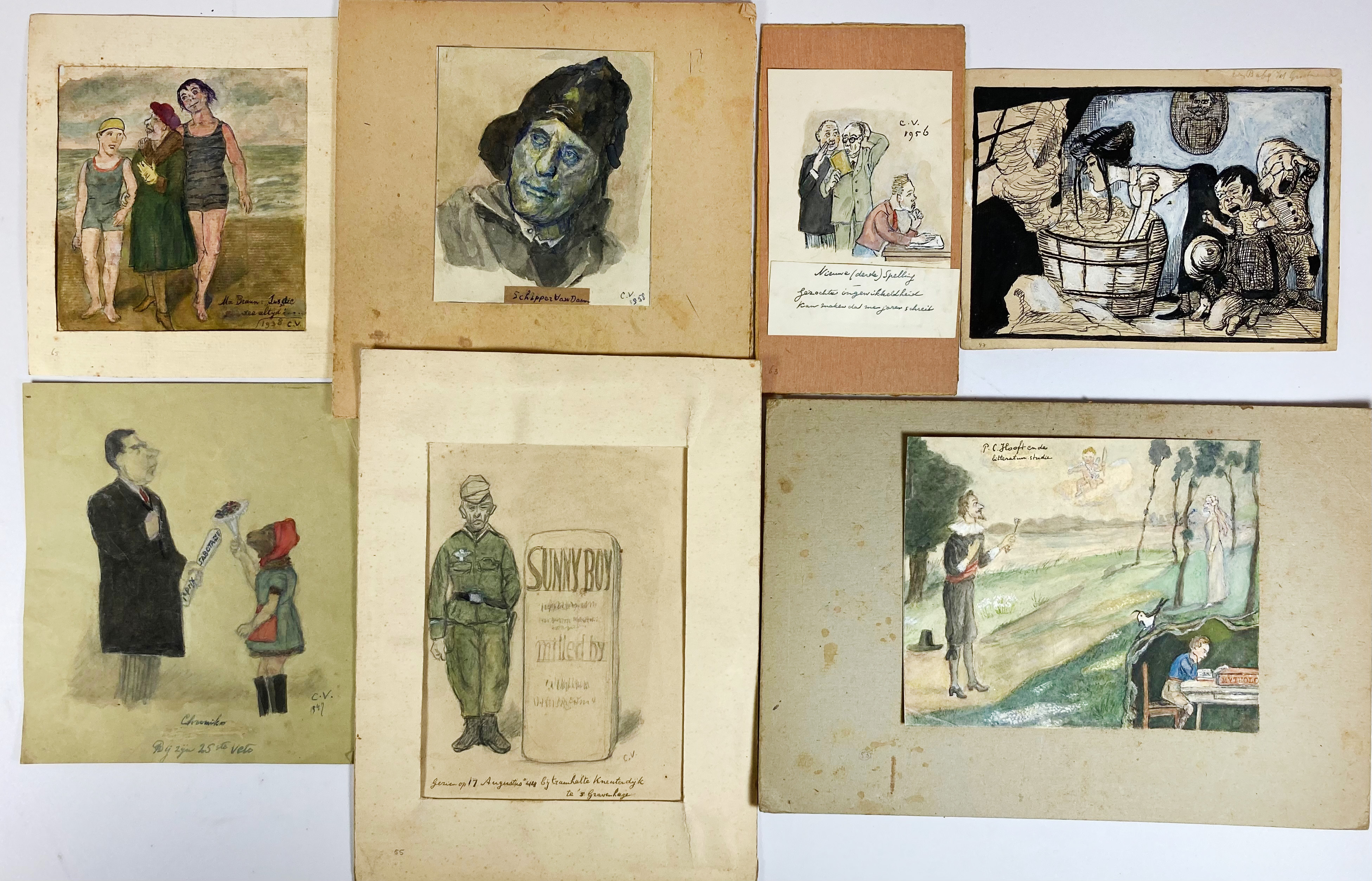 VETH, Anne Cornelis (1880-1962). Collection of 115 original drawings, the majority in - Image 9 of 9