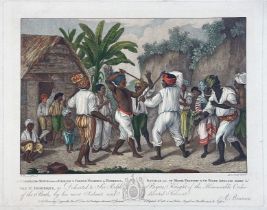 SLAVERY - ABOLITIONISM -- "A CUDGELLING MATCH between English & French negroes in Dominica / Bataill