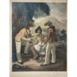 INDIA -- "SCARCITY IN INDIA". (Lond., c. 1795). Beautiful handcold. aquatint plate by