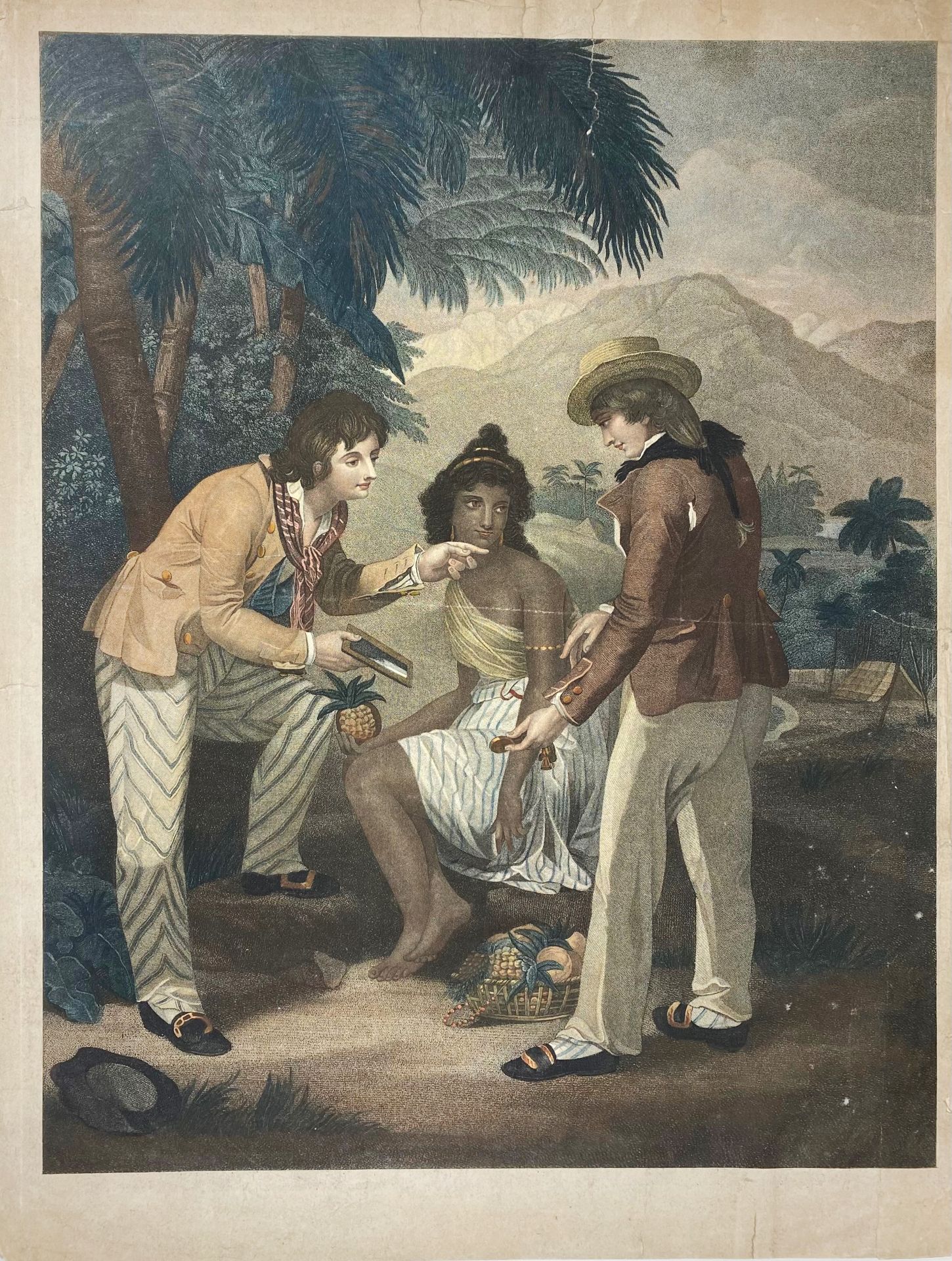 INDIA -- "SCARCITY IN INDIA". (Lond., c. 1795). Beautiful handcold. aquatint plate by