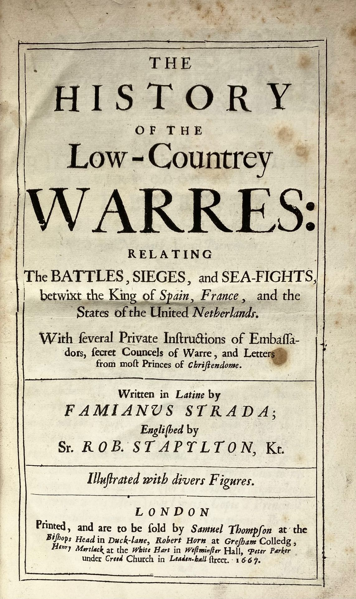 STRADA, F. The History of the Low-Countrey Warres: relating The Battles - Bild 2 aus 3