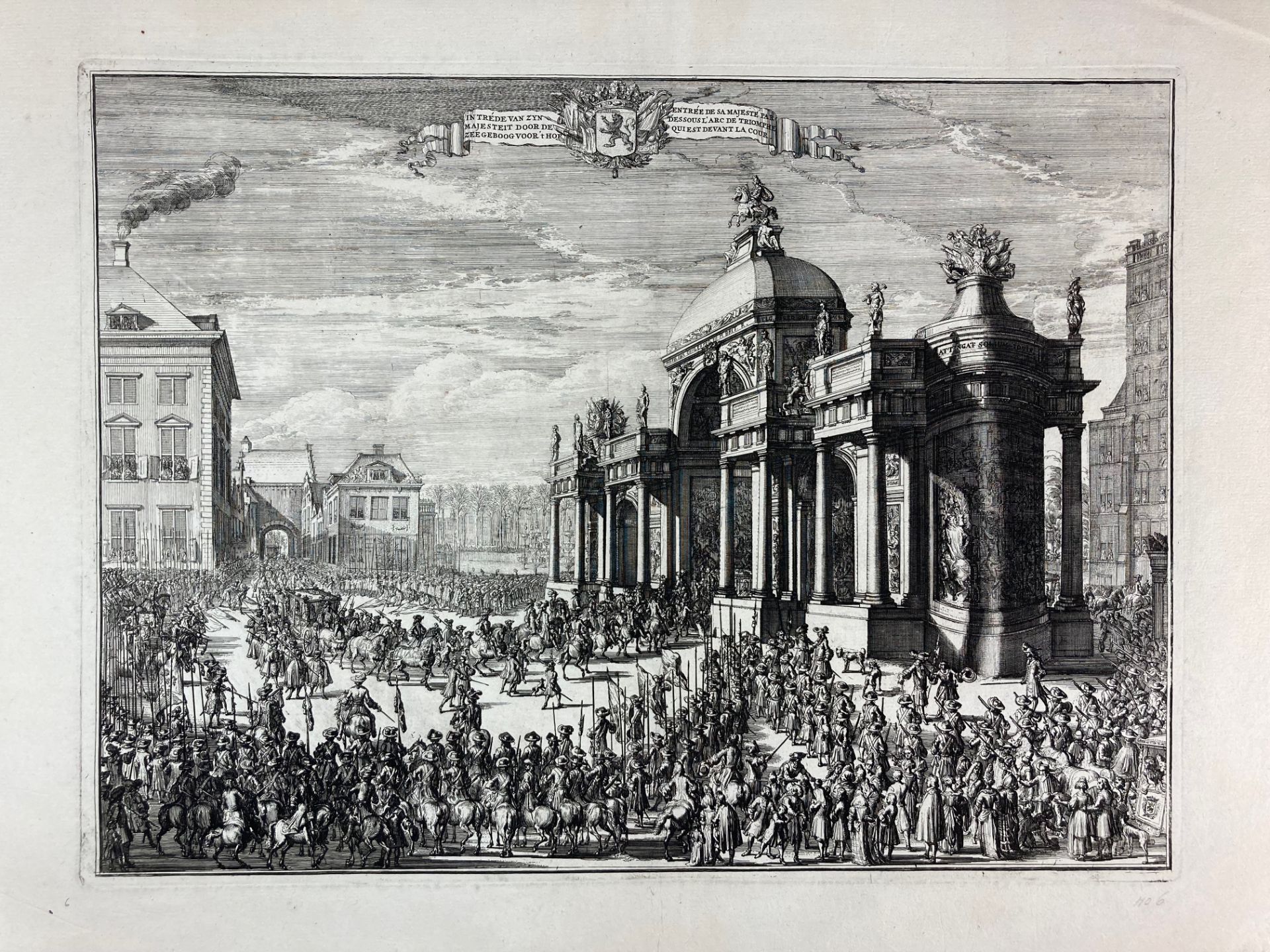 COLLECTION of 74 engraved plates representing Dutch historical events, coronations/ceremonies, gathe - Image 2 of 8