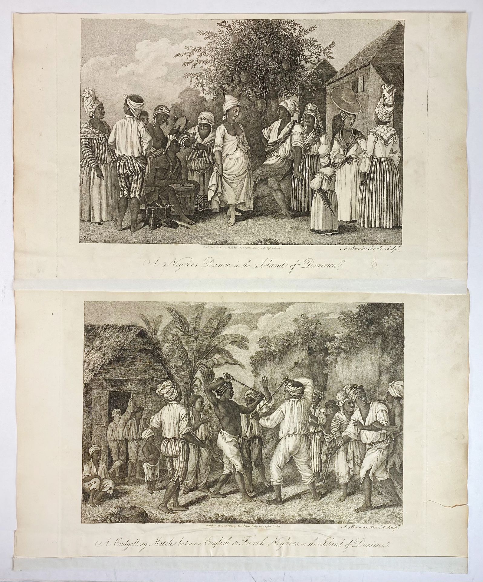 SLAVERY - ABOLITIONISM -- "A NEGROES DANCE in the Island of St. Dominica". Lond