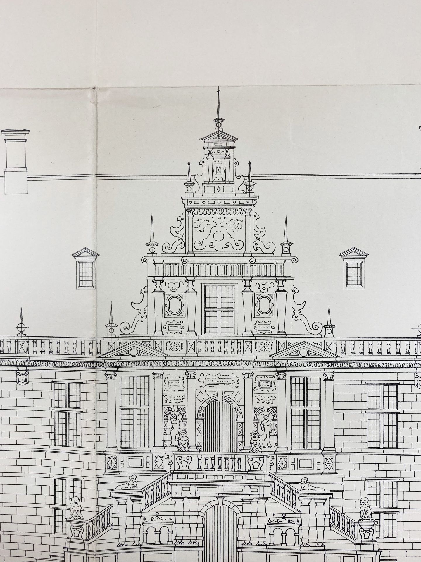 LEIDEN -- TOWN HALL -- BLAAUW, C.J. Collection of 12 b&w building drawings