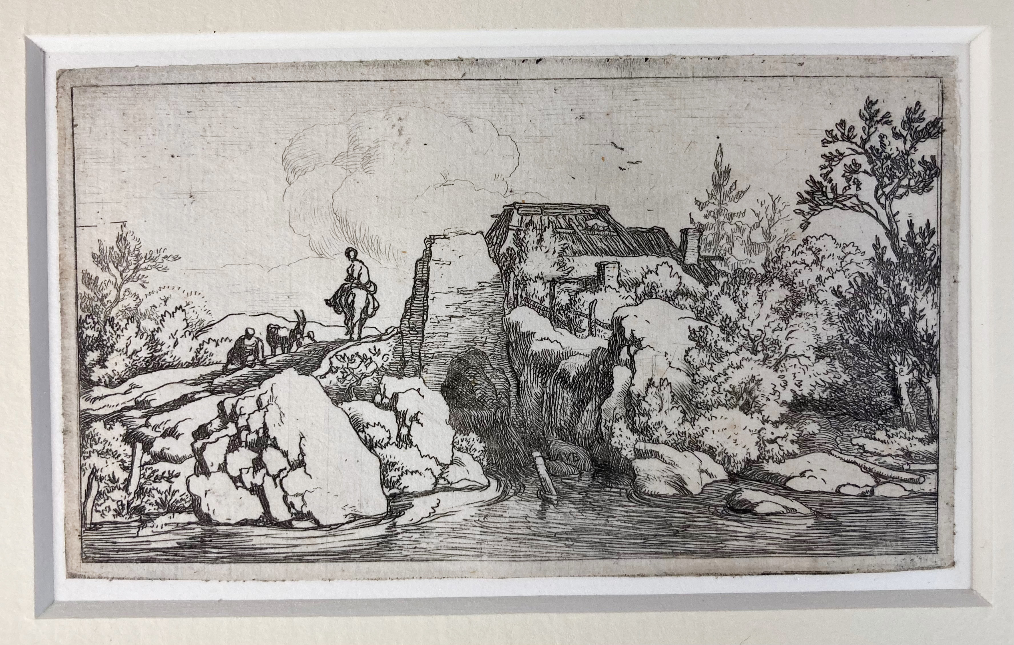 EVERDINGEN, Allert v. ((1621-1675). (The Horseman on the Stone Bridge). Etching. 64