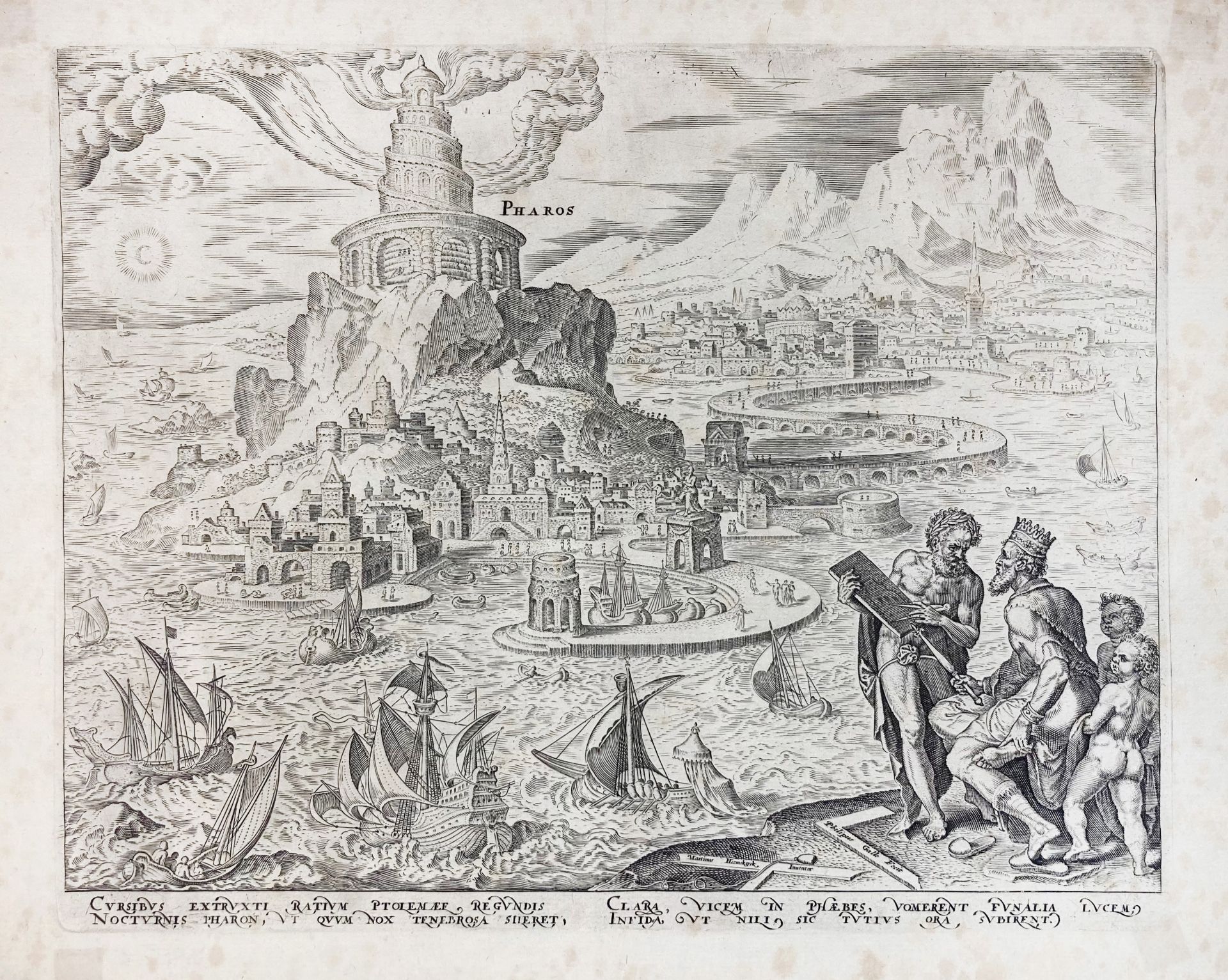 HEEMSKERCK -- GALLE, Philips (1537-1612). (The Eight Wonders of the World). 1572. Complete - Image 2 of 8