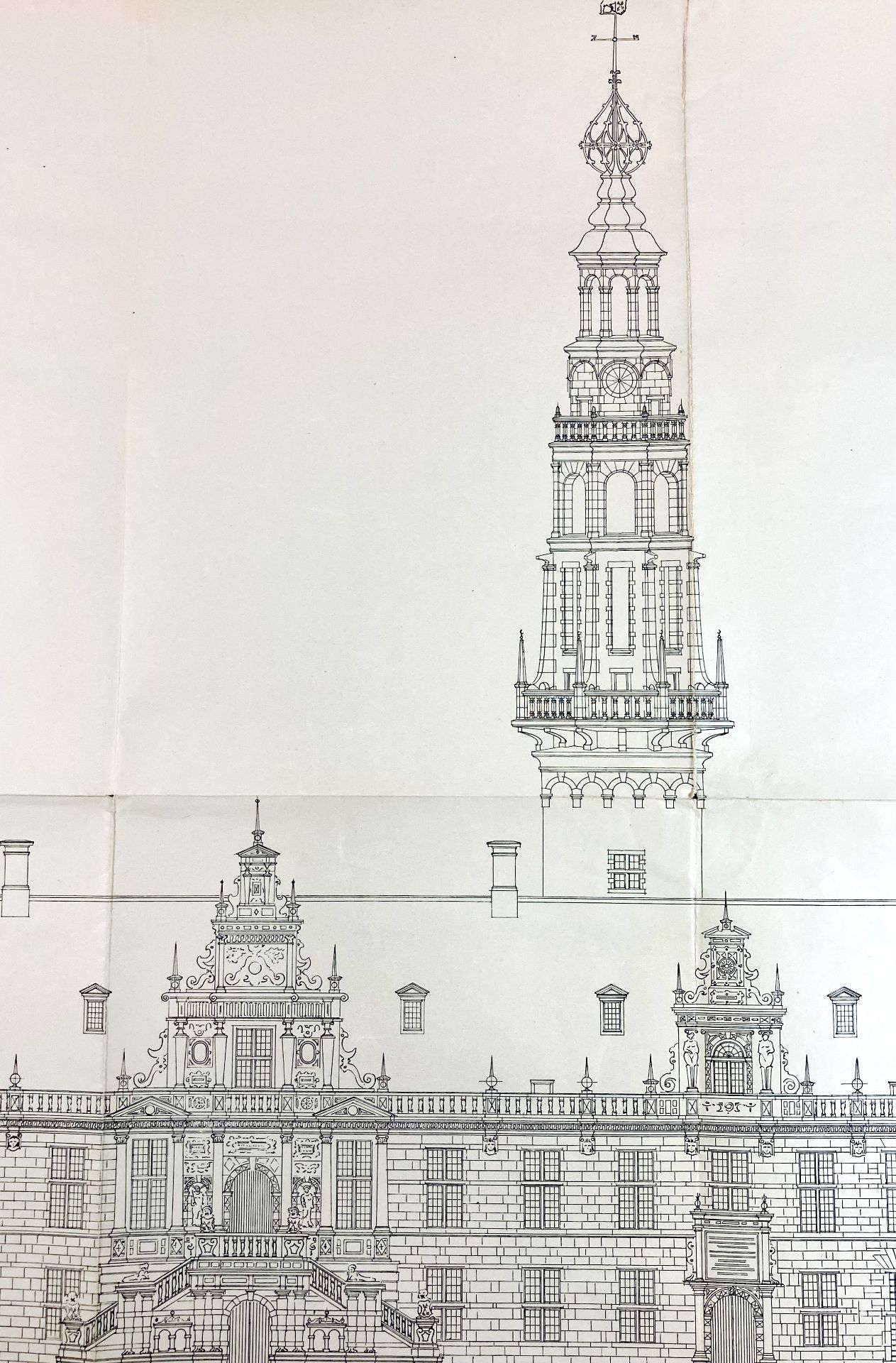 LEIDEN -- TOWN HALL -- BLAAUW, C.J. Collection of 12 b&w building drawings - Image 2 of 2