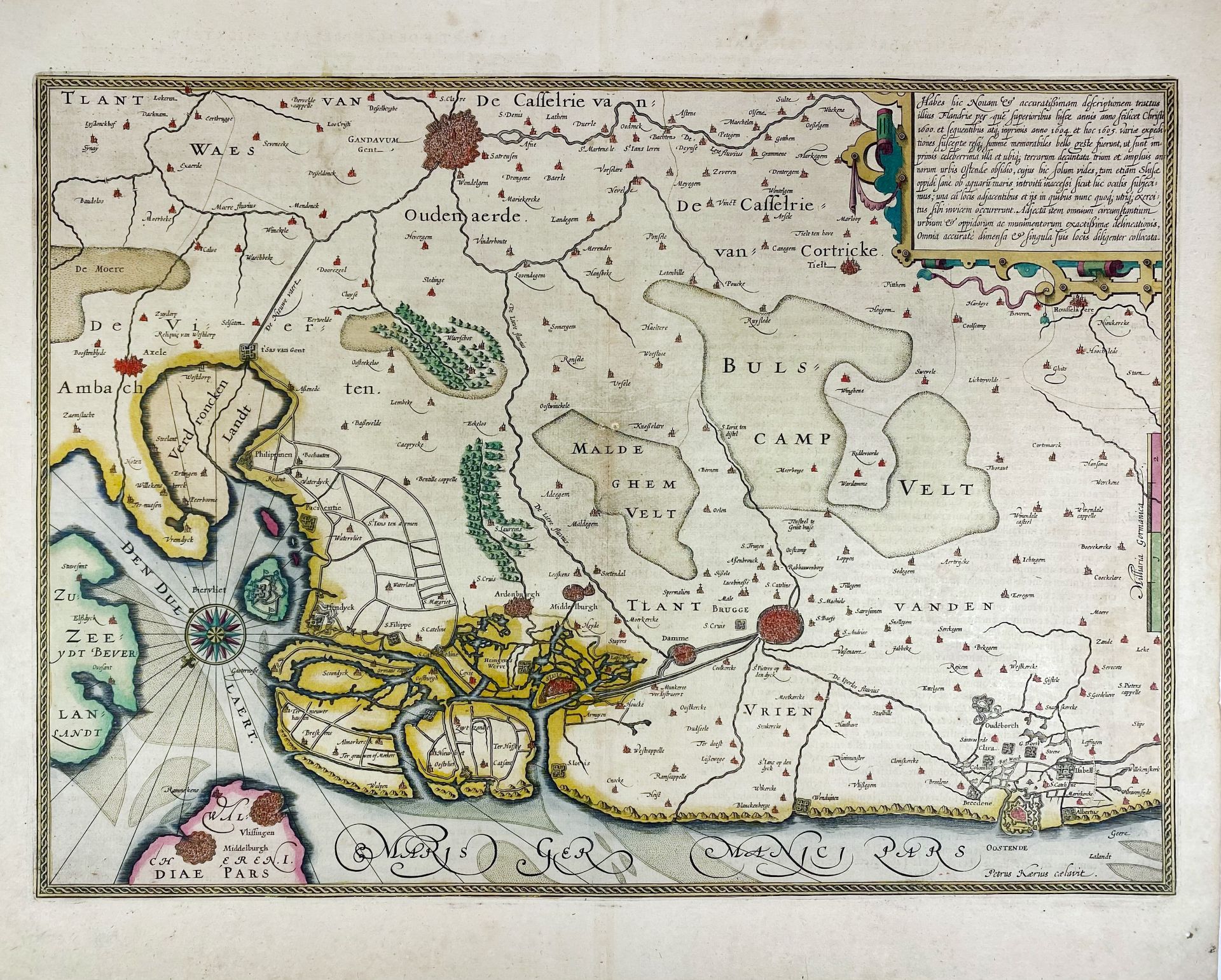 BELGIUM -- "LEODIENSIS DIOECESIS". Amst., W. & J. Blaeu, (c. 1643). Handcold. engr. map - Image 3 of 3