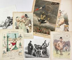 CARICATURE -- COLLECTION of (lithographed) illustrations taken from primarily French caricatural mag