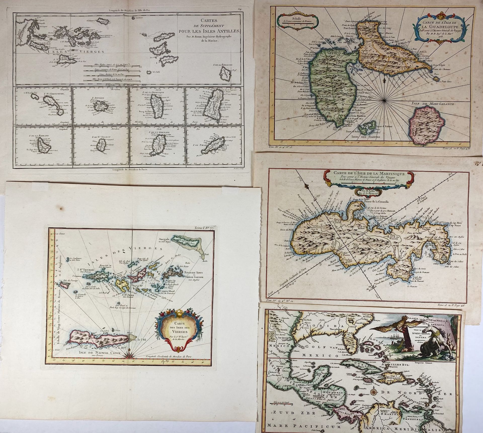 SOUTH AMERICA -- CARIBBEAN -- "CARTE DE L'ISLE de la Martinique". (Par., 1764). Handcold