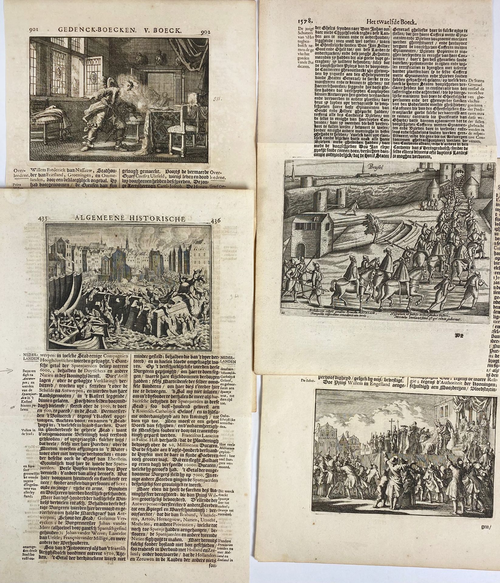 COLLECTION of 9 engraved historical scenes from the 80 Years War by - Image 2 of 2