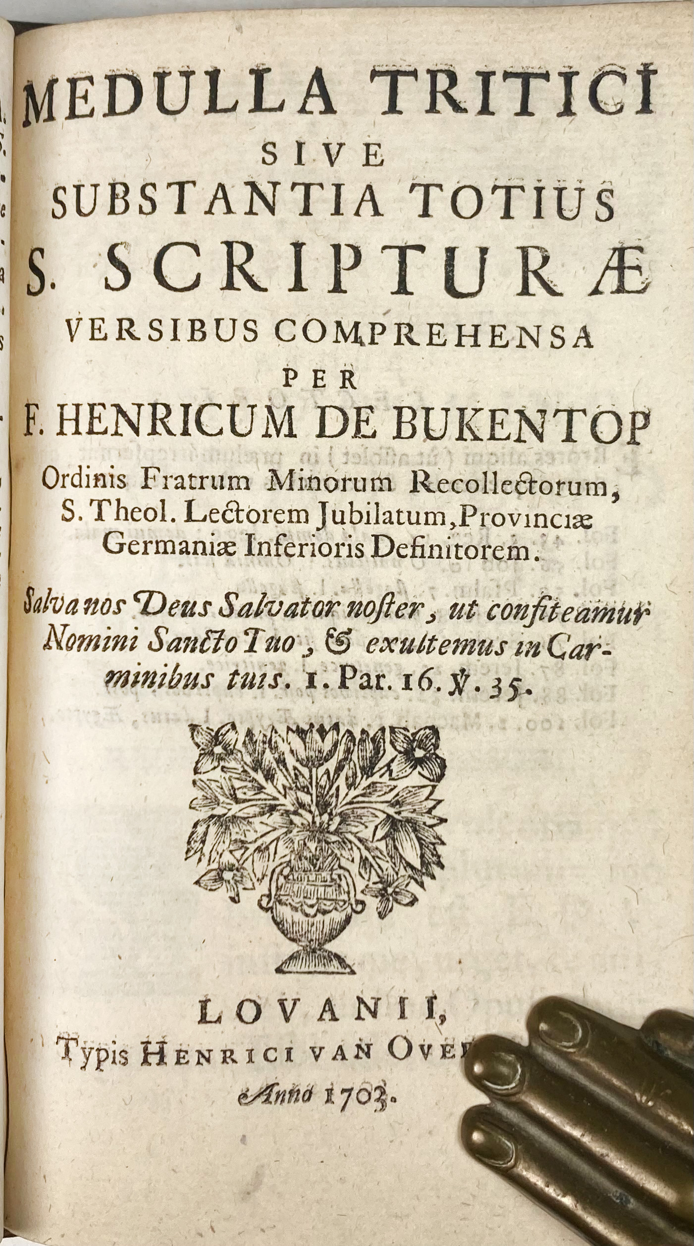 BUKENTOP, H. de. Tractatus de sensibus S. Scriptura et Cabala Judaeorum. Louv - Image 3 of 4
