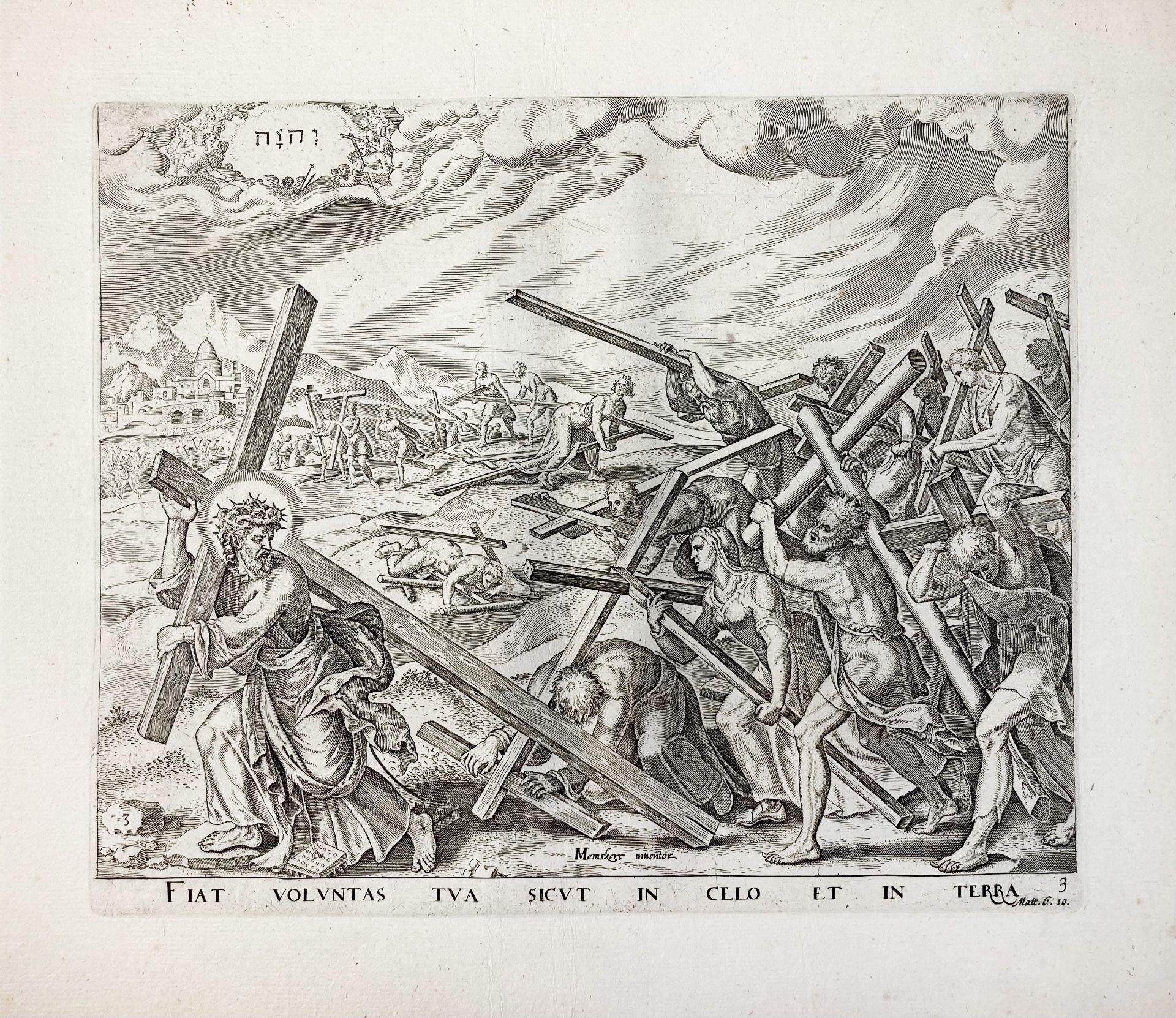 HEEMSKERCK -- WIERIX, Johannes (1549-c. 1620). (The Lord's Prayer). N.d. (C.J. Visscher - Image 2 of 8