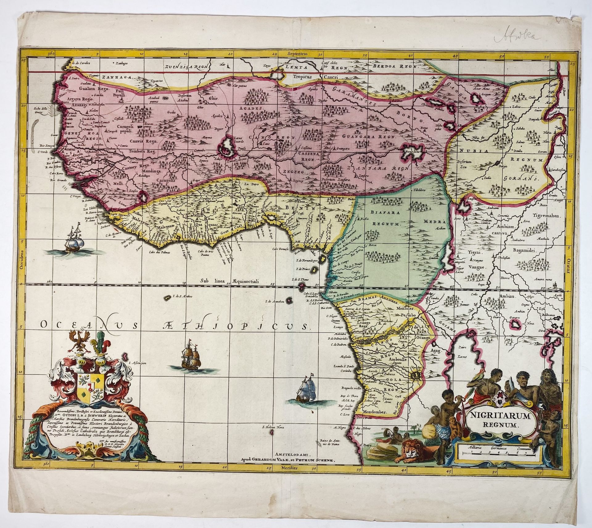 AFRICA -- "NIGRITARUM REGIO". (Amst.), J. Blaeu, (c. 1670). Handcold. engr. map, w - Image 2 of 2
