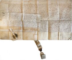 COLLECTION OF 6 NOTARIAL DEEDS, 1544-1790. Mss. in Dutch on vellum, some