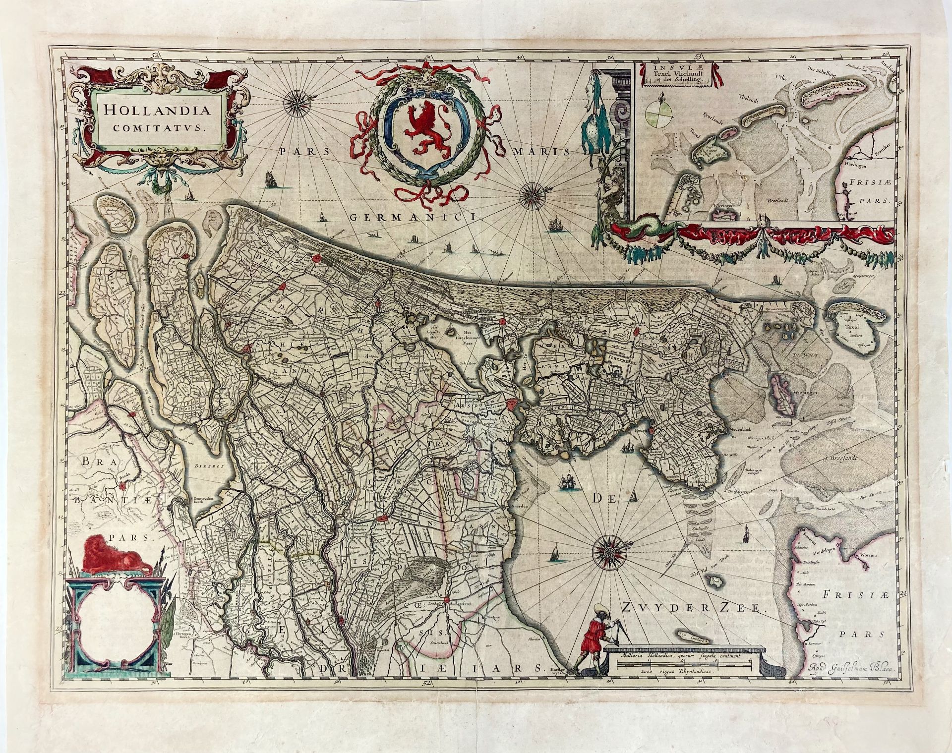 LOW COUNTRIES -- "HOLLANDIA COMITATUS". (Amst.), W. Blaeu, n.d. (=1647/-48). Engr. map