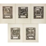 EMBLEMS -- BRY, Theodor de (1528-1598) & Johann Theodor de (1561-1623). Collection of 5
