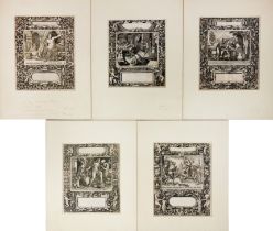 EMBLEMS -- BRY, Theodor de (1528-1598) & Johann Theodor de (1561-1623). Collection of 5