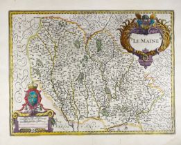 FRANCE -- "LE MAINE". (Amst., H. Hondius, 1633). Handcold. engr. map. 370 x