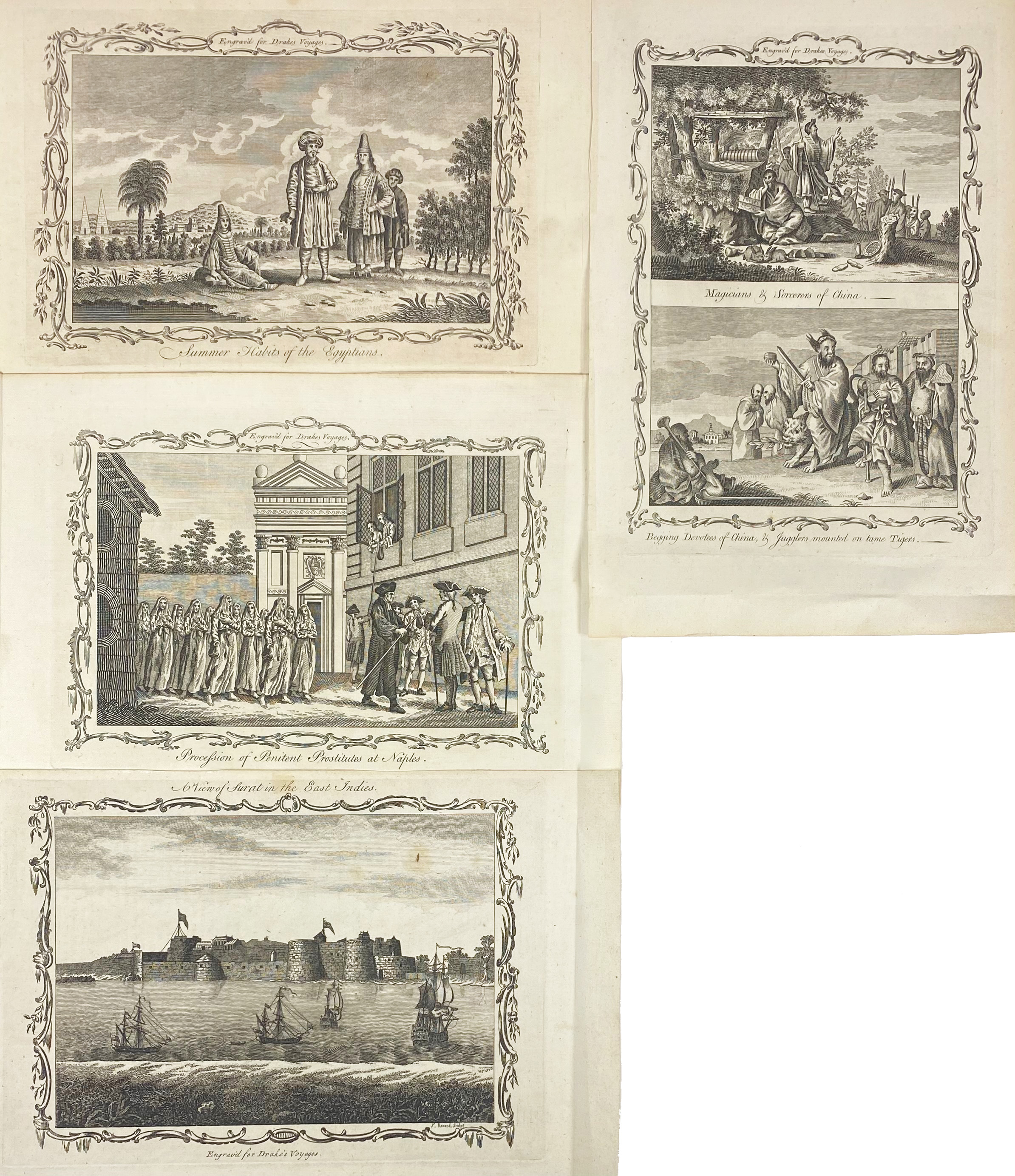 DRAKES VOYAGES -- COLLECTION of 16 engr. plates from E.C. Drake, A Universal - Image 3 of 3