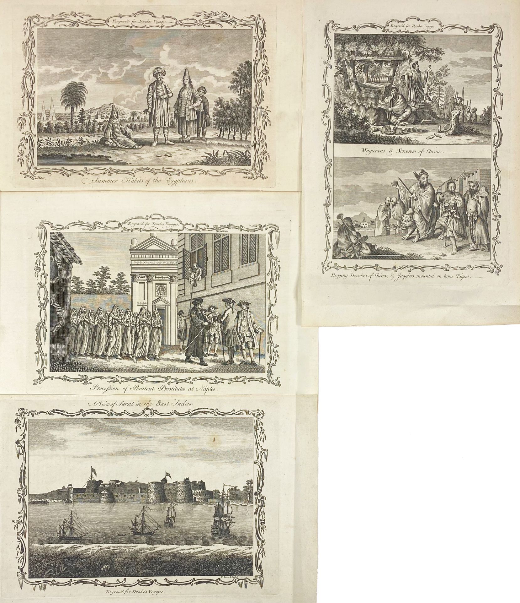 DRAKES VOYAGES -- COLLECTION of 16 engr. plates from E.C. Drake, A Universal - Bild 3 aus 3