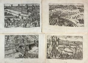 COLLECTION of 9 engraved historical scenes from the 80 Years War by