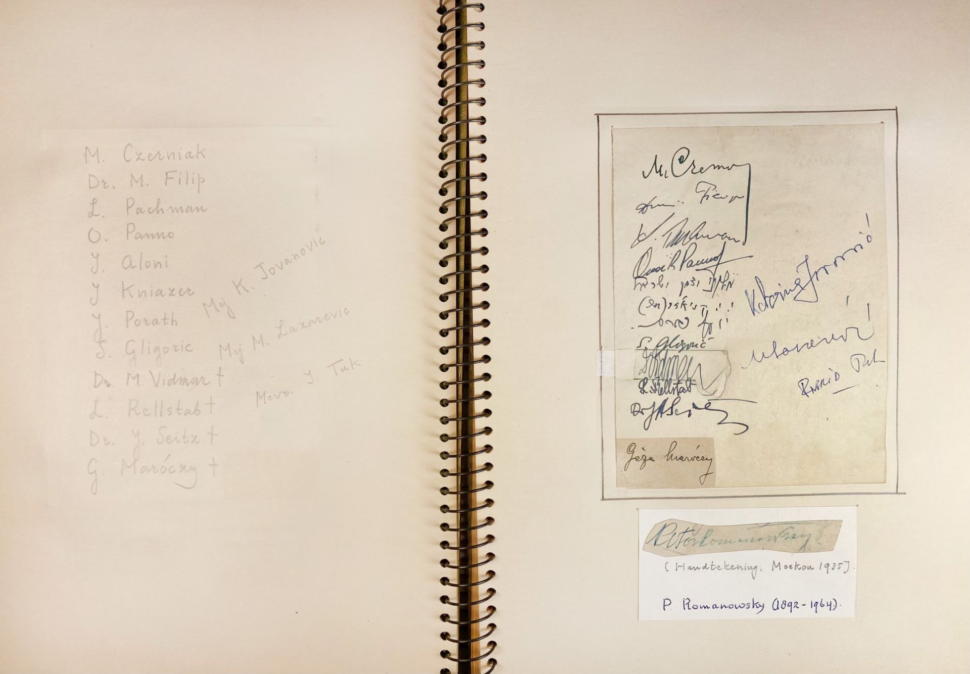 RING BINDER with 35 leaves w. over 400 original signatures from famous - Image 4 of 5
