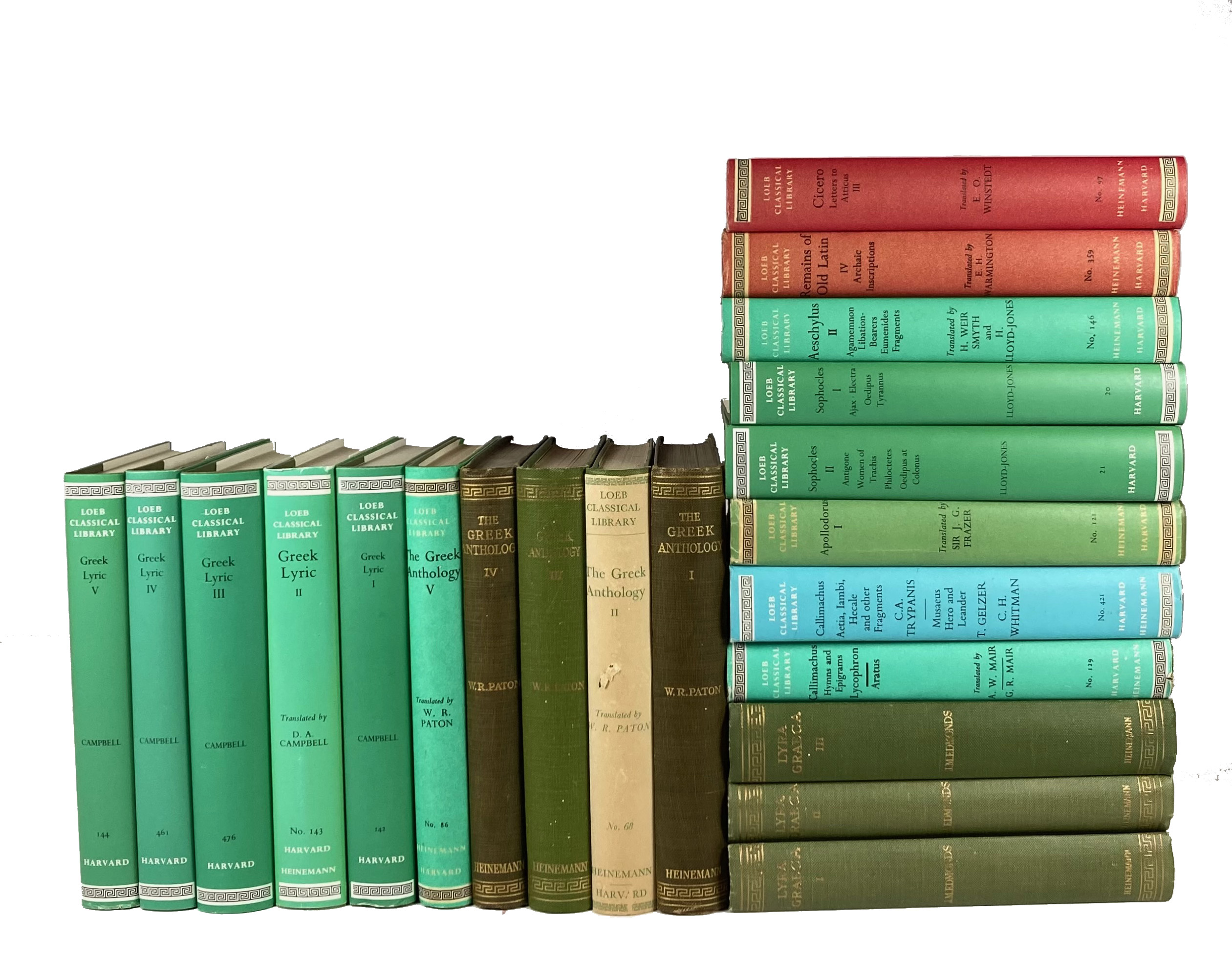 LOEB CLASSICAL LIBRARY. Greek (19) and Latin (2) authors. 1918-94. 21 vols