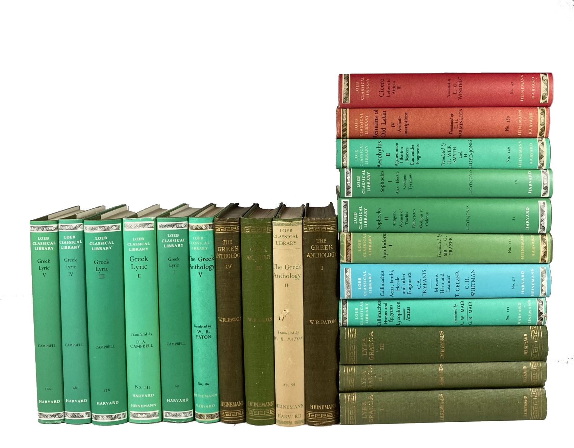 LOEB CLASSICAL LIBRARY. Greek (19) and Latin (2) authors. 1918-94. 21 vols