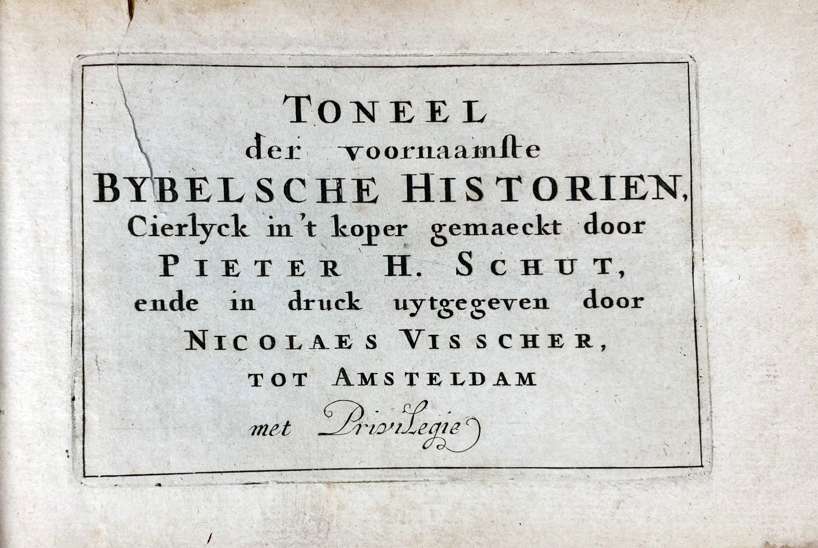 BIBLIA NEERLANDICA -- SCHUT, P.H. Toneel der voornaamste Bybelsche Historien (&) Historien des Nieuw - Image 3 of 4