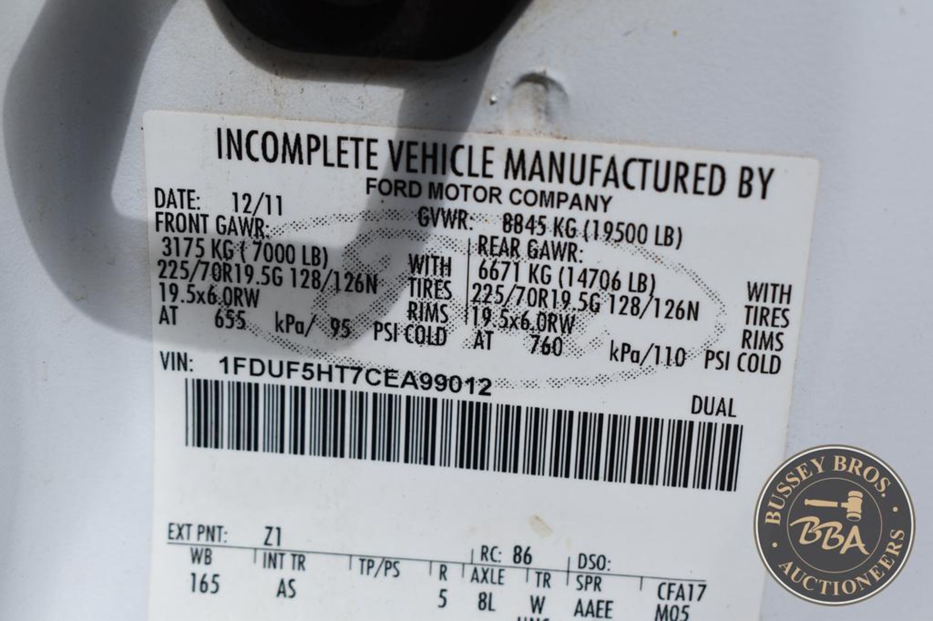 2012 FORD F550 26132 - Image 17 of 44