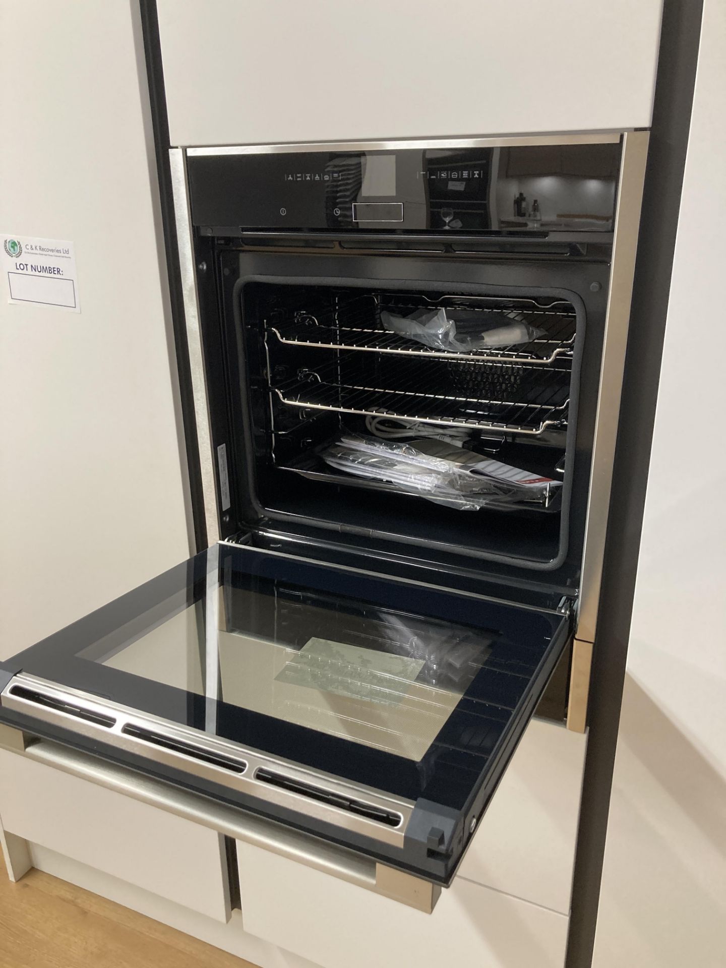 Charcoal and white display kitchen with appliances - Image 9 of 15