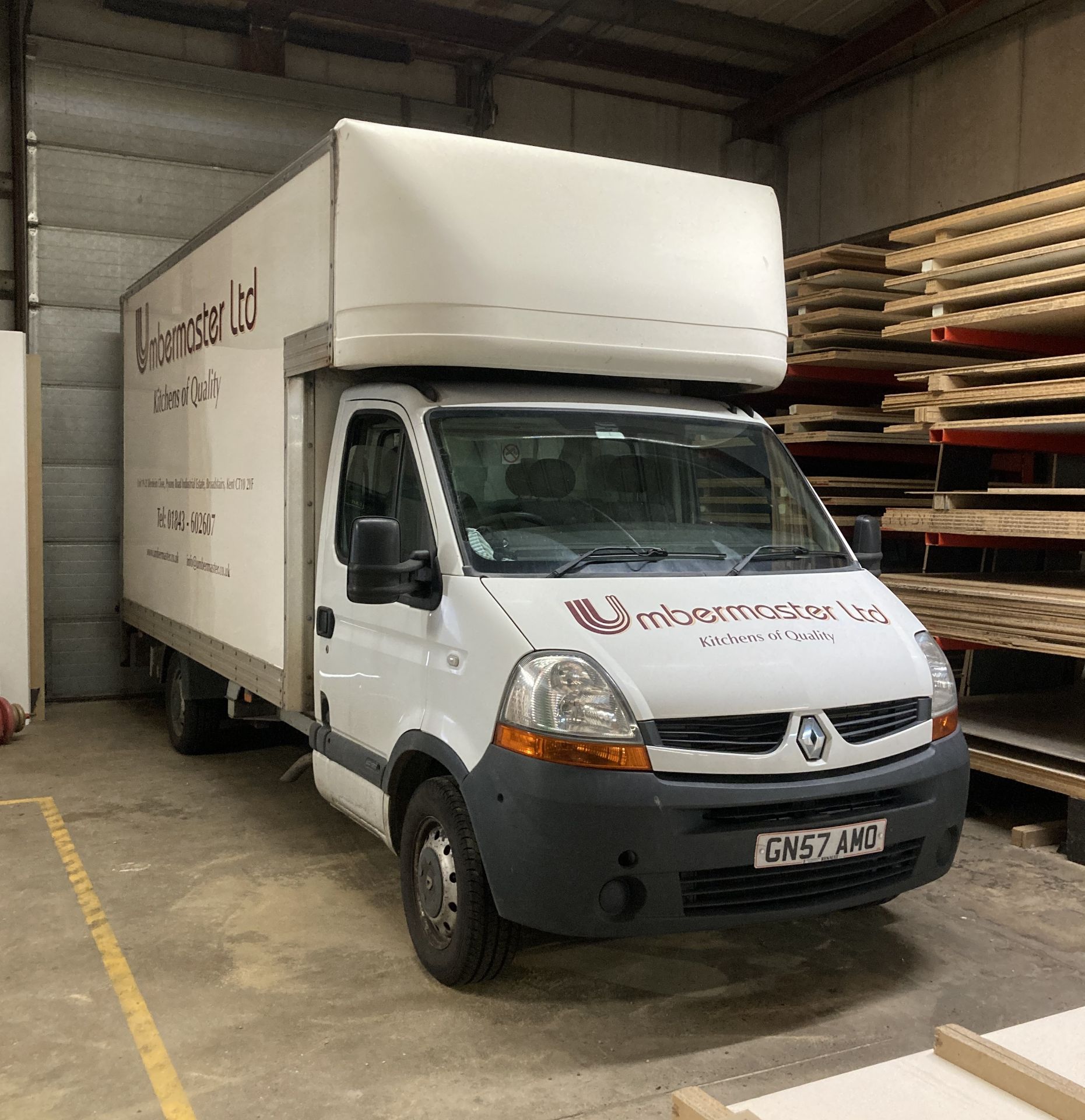 Renault Master 120.35 DCI LWB diesel low roof Luton van registration GN57 AMO with tail lift