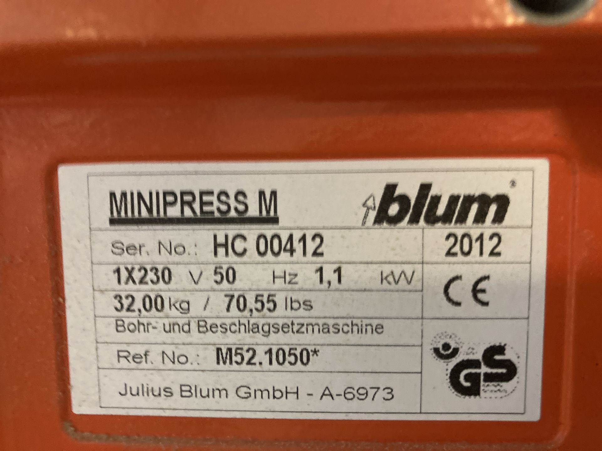 Blum Minipress M single spindle bench drill - Image 7 of 7